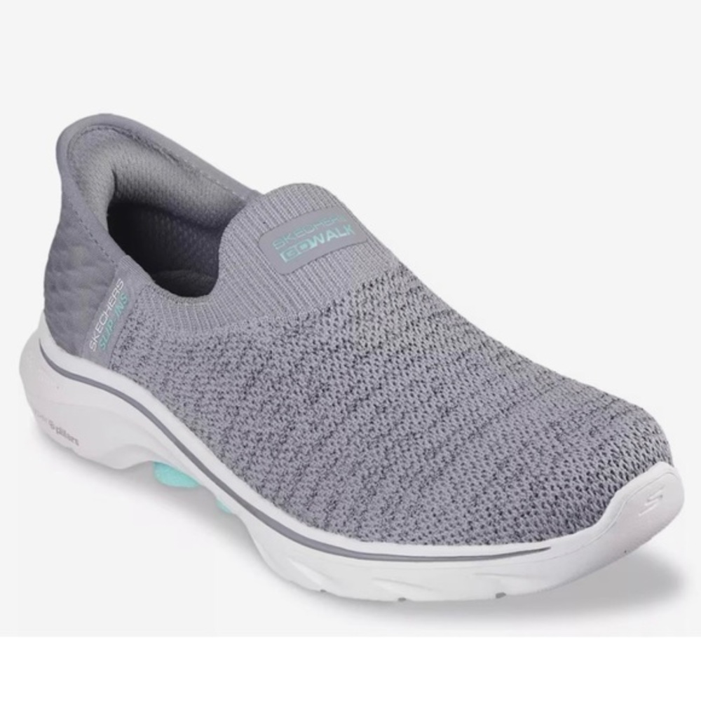 Skechers Slip-Ins GO Walk 7 Springtime Slip-On Sneaker in Grey/Silver Size 8